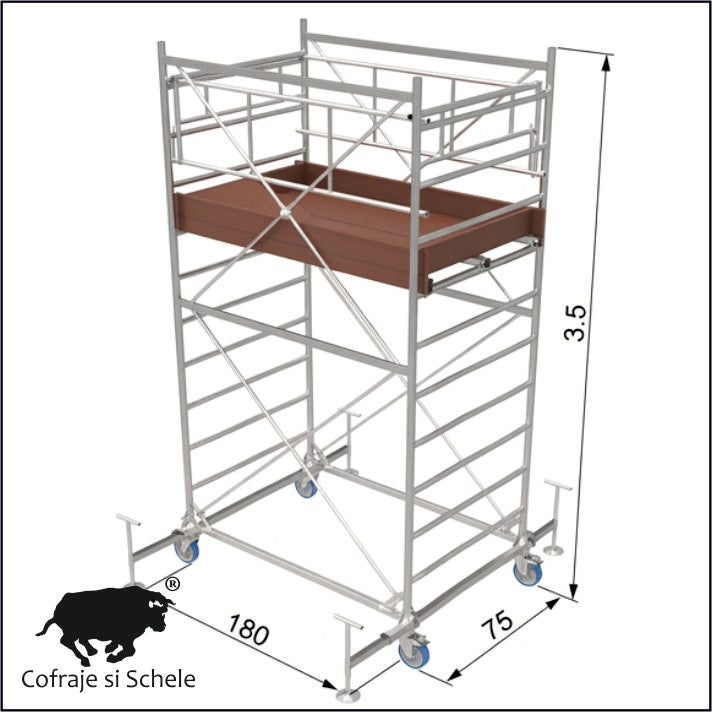 Schela Mobila Otel SYSTEM 75x180 Inaltime de Lucru 4,30m