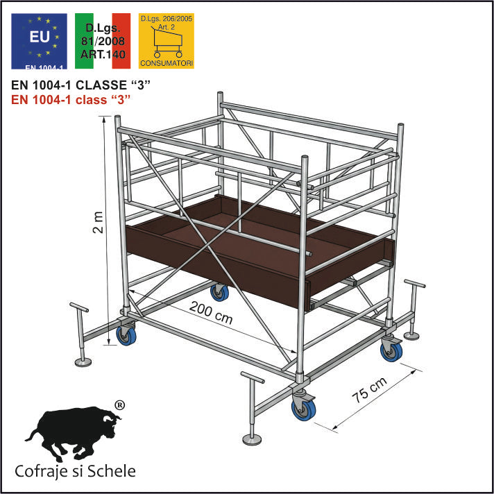 Schela Mobila SYSTEM 75x200 EN 1004-1 2.80m
