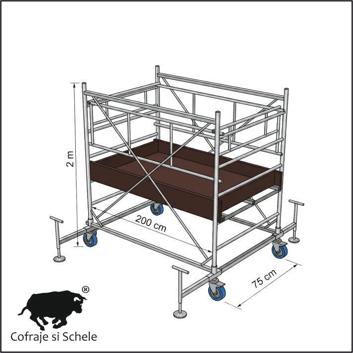 Schela Mobila SYSTEM 75x200 H lucru 2.80m