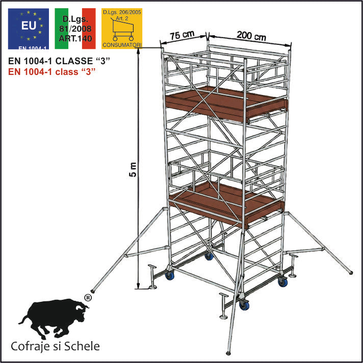 Schela Mobila SYSTEM 75x200 EN 1004-1 5.80m