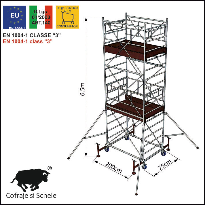 Schela Mobila SYSTEM 75x200 EN 1004-1 7.30m