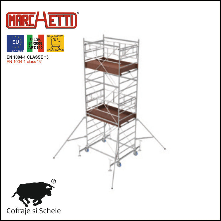 Schela Mobila Otel SYSTEM 120x180 7.30m inaltime EN 1004-1