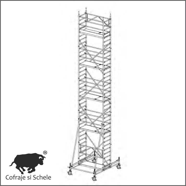 Schela Mobila Aluminiu Tip 70/8-250S 10.65m