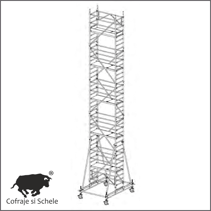 Schela Mobila Aluminiu Tip 70/9-250S 11.65m