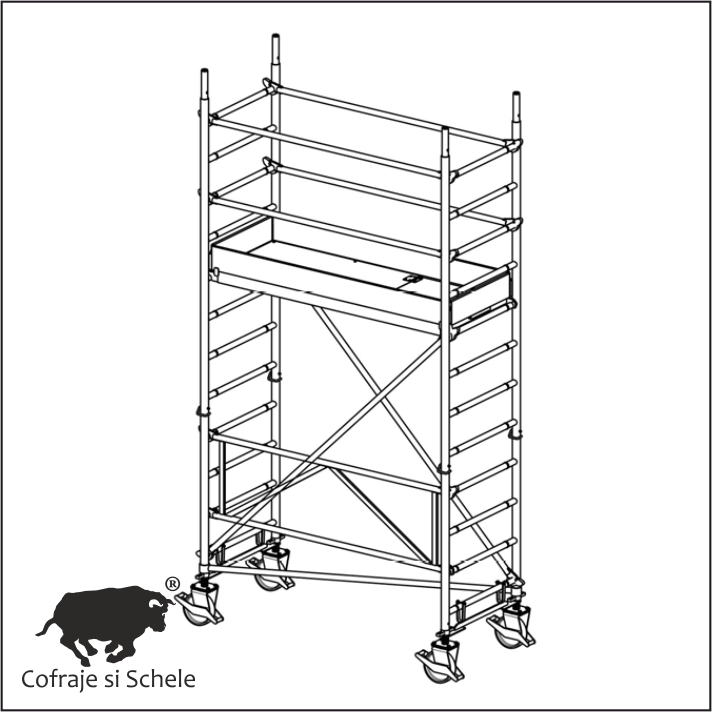 Schela Mobila Aluminiu Tip 70/2-180S 4.65m Inaltime