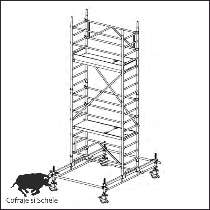 Schela Mobila Aluminiu Tip 70/3-180S 5.65m Inaltime