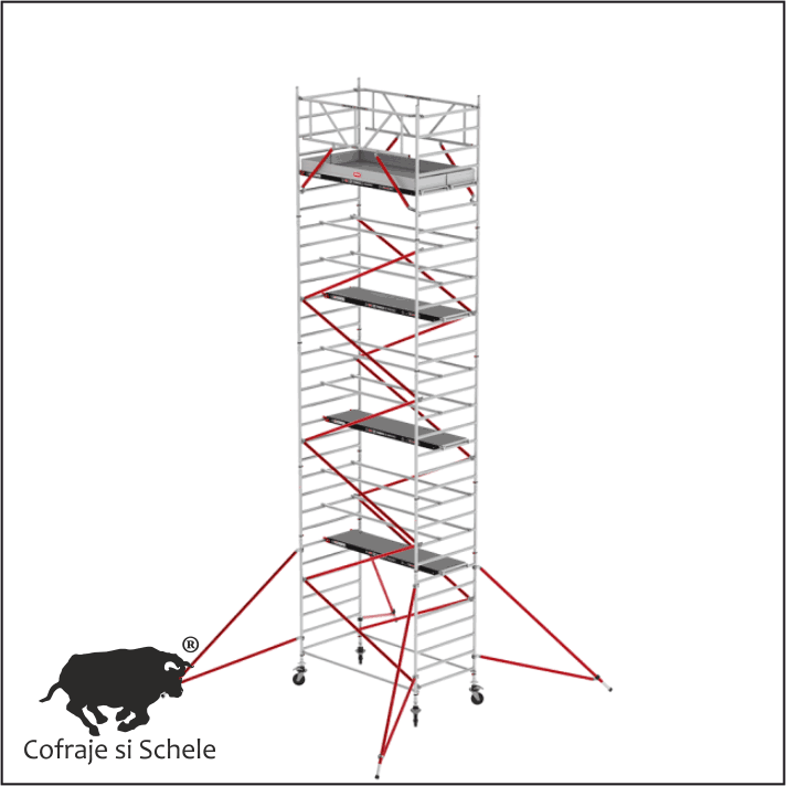 Schela mobila aluminiu RS TOWER 52 1.35x3.05m platforma tego 10.20m