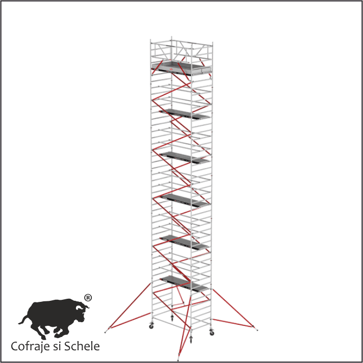 Schela mobila aluminiu RS TOWER 52 1.35x2.45m platforma tego 14.20m