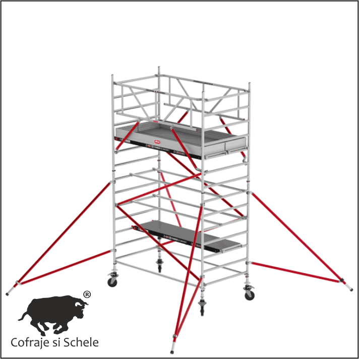 Schela mobila aluminiu RS TOWER 52 1.35x3.05m platforma tego 5.20m