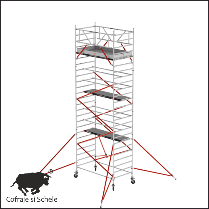Schela mobila aluminiu RS TOWER 52 1.35x3.05m platforma tego 7.20m