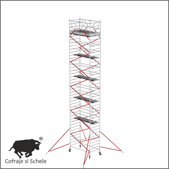 Schela mobila aluminiu RS TOWER 52 1.35x2.45m platforma tego 13.20m