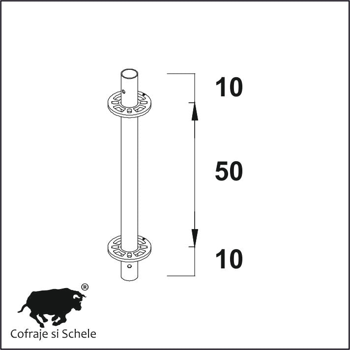 Montant vertical Ringlock MP fara conector H70cm