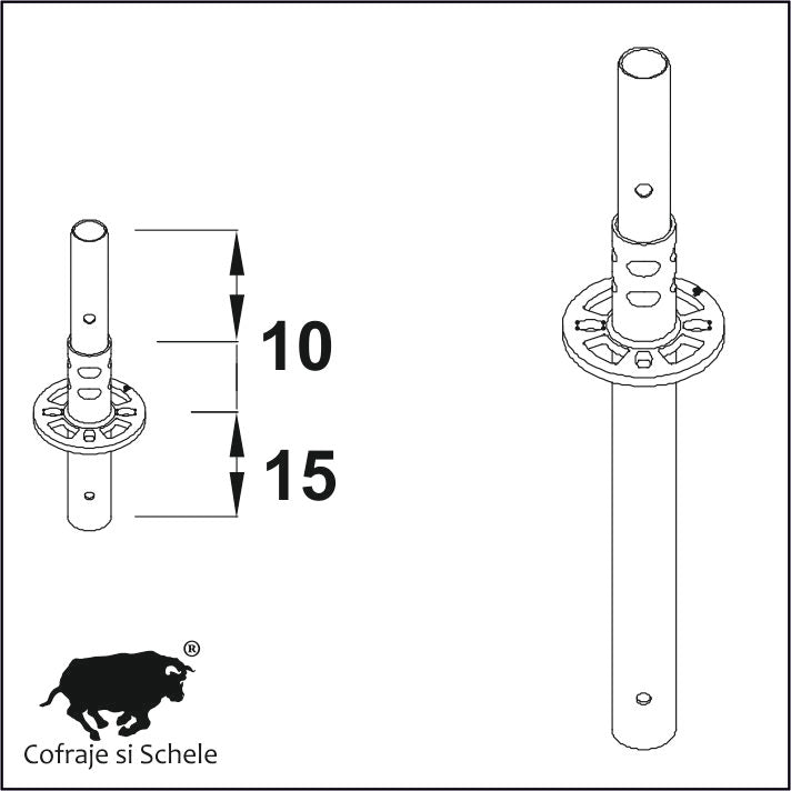 Montant vertical Ringlock MP Standard H50cm