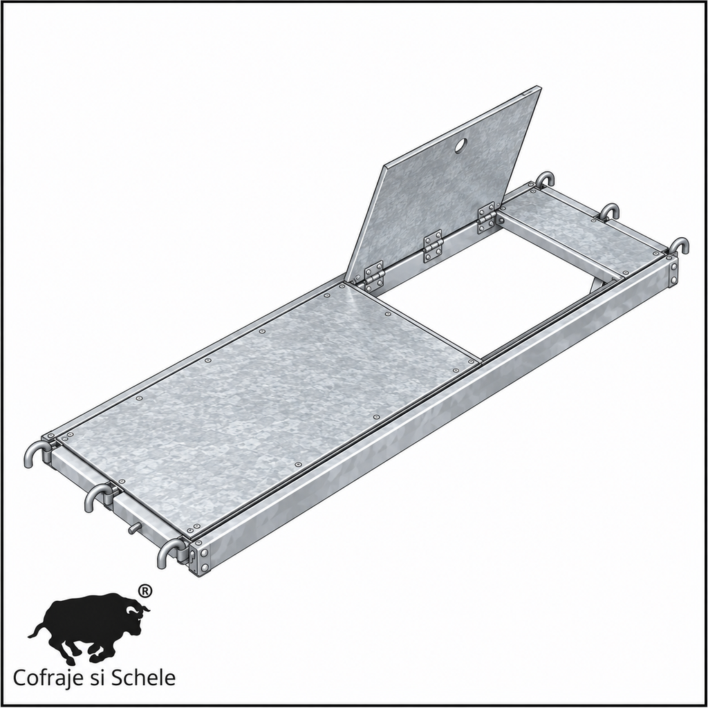 Podina cu trapa aluminiu 66x180cm schela multidirectionala