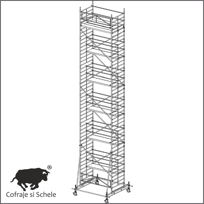 Schela Mobila Aluminiu Tip 150/11S 13.65m Inaltime