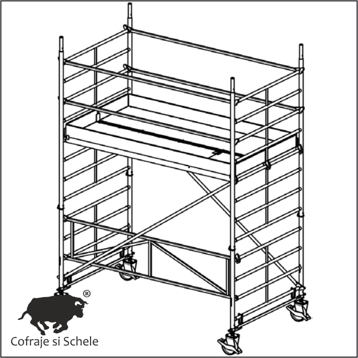 Schela Mobila Aluminiu Tip 150/2S 4.25m Inaltime