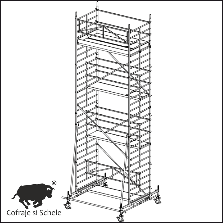 Schela Mobila Aluminiu Tip 150/6S 8.65m Inaltime
