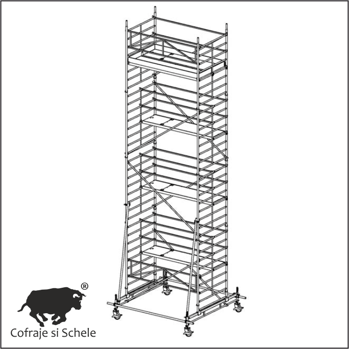 Schela Mobila Aluminiu Tip 150/7S 9.65m Inaltime