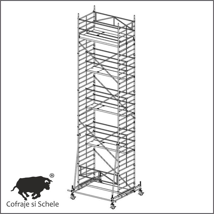 Schela Mobila Aluminiu Tip 150/8S 10.65m Inaltime
