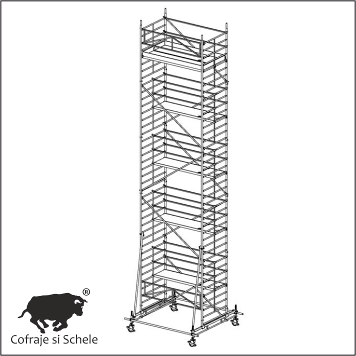 Schela Mobila Aluminiu Tip 150/9S 11.65m Inaltime