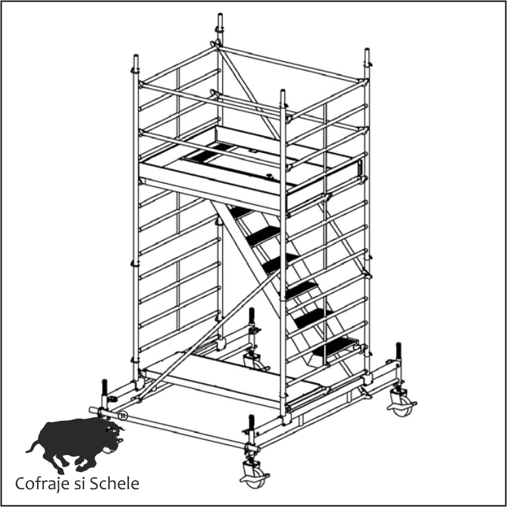 Turn Mobil Aluminiu Tip 150/2T 1.80m 4.65m Inaltime