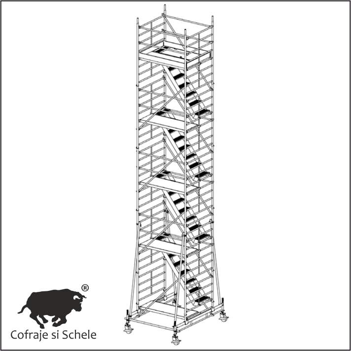 Turn Mobil Aluminiu Tip 150/8T 1.80m 10.65m Inaltime