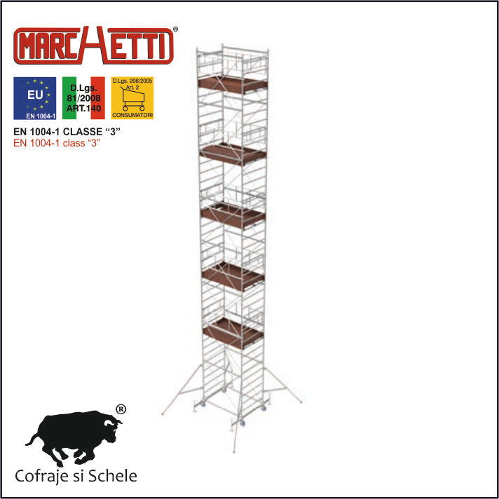 Schela Mobila Otel SYSTEM 120x180 11.80m inaltime EN 1004-1