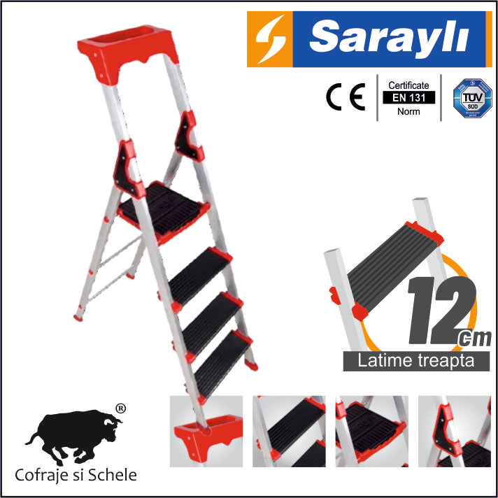 Scara Profesionala Aluminiu 6+1 Trepte