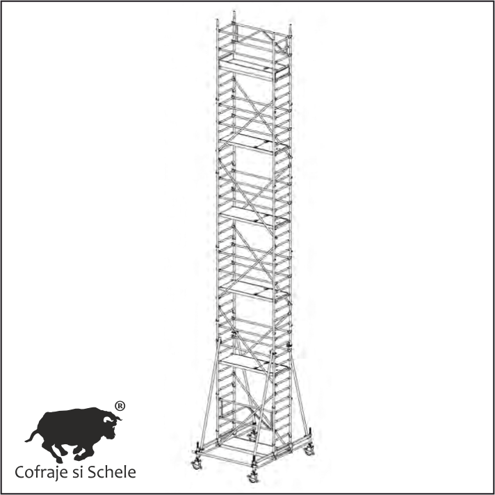 Schela Mobila Aluminiu Tip 70/9-180S 12.65m Inaltime