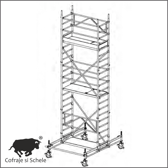 Schela Mobila Aluminiu Tip 70/4-180S 6.65m Inaltime
