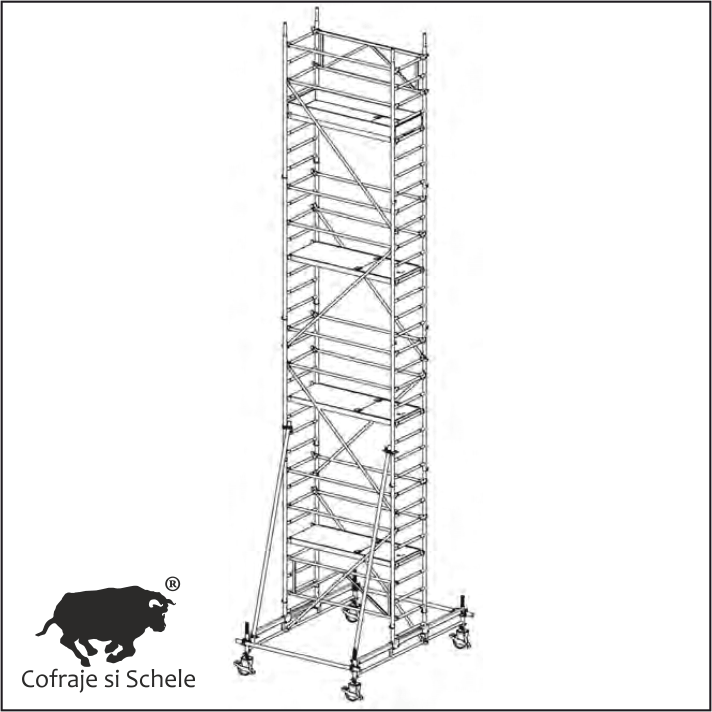 Schela Mobila Aluminiu Tip 70/7-180S 9.65m Inaltime