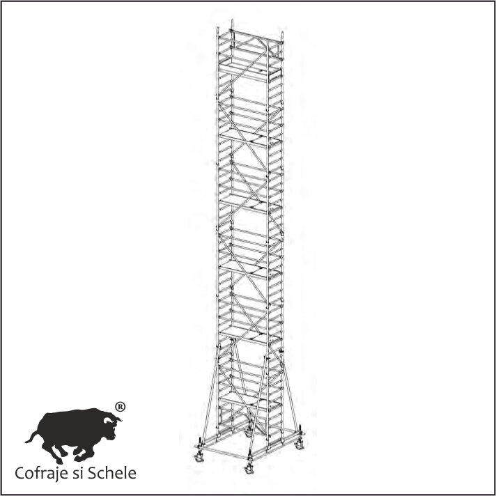 Schela Mobila Aluminiu Tip 70/11-250S 13.65m