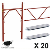 Schela metalica vopsita cu garduri Mercury 72mp cu doua podine