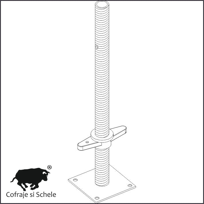 Baza reglabila ranforsata schela multidirectionala H60cm pentru turnuri de esafodaj