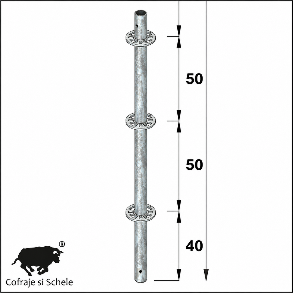 Montanti verticali fara conector 120cm Ringlock MP