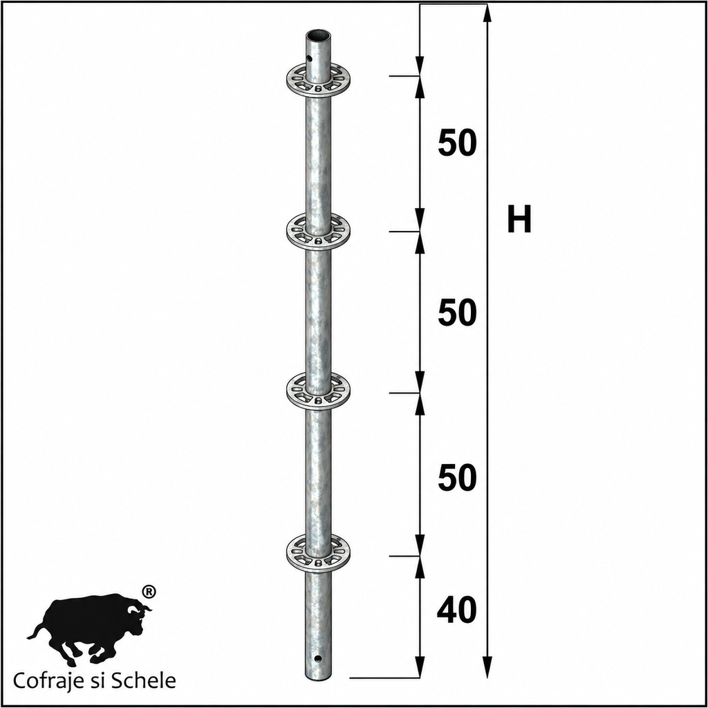 Montanti verticali fara conector 170cm Ringlock MP
