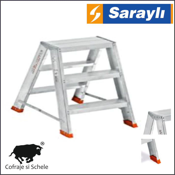 Scara Dubla fata-verso Aluminiu 3+3 Trepte