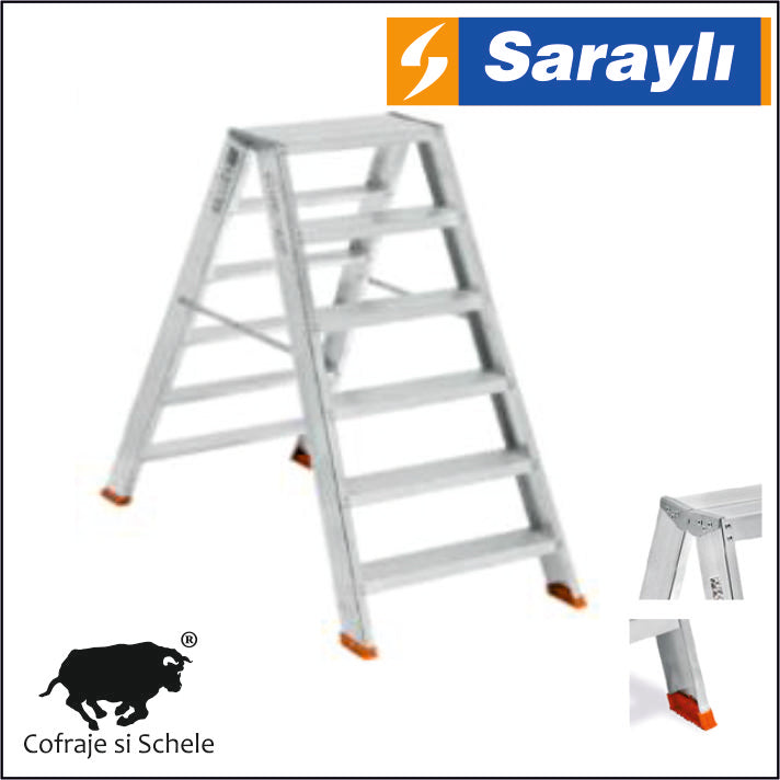 Scara Dubla fata-verso Aluminiu 6+6 Trepte