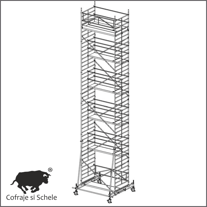Schela Mobila Aluminiu Tip 150/10S 12.65m Inaltime