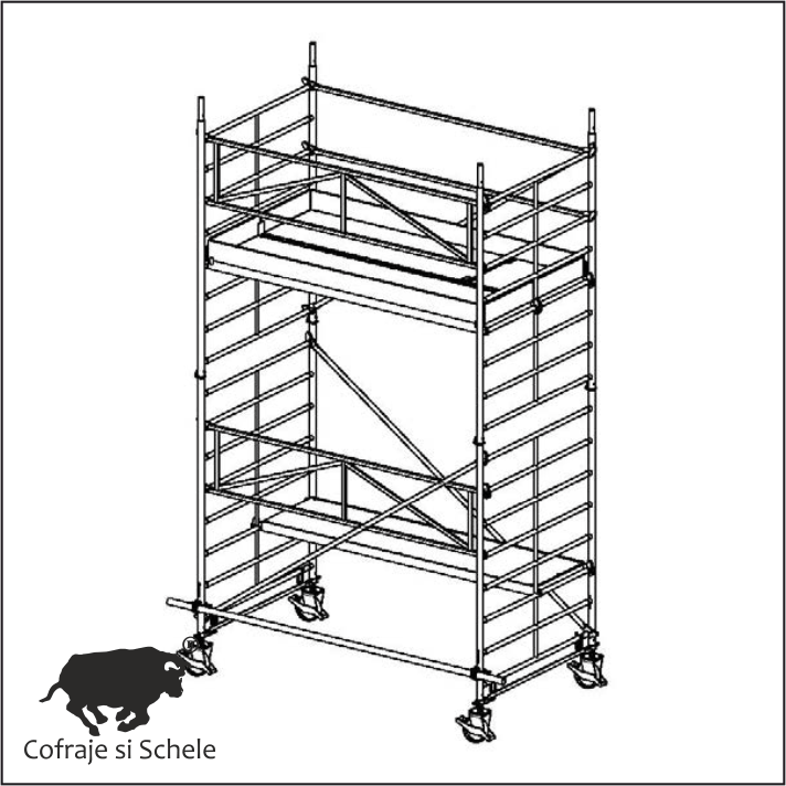 Schela Mobila Aluminiu Tip 150/3S 5.25m Inaltime