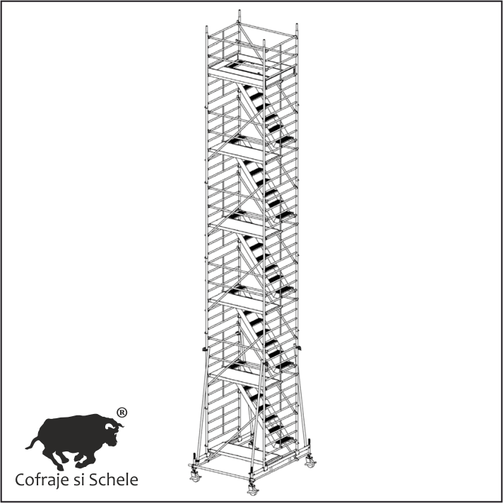 Turn Mobil Aluminiu Tip 150/10T 1.80m 12.65m Inaltime